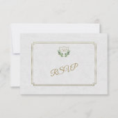 Royal Gold Wappen Lush Greenerity Wedding RSVP (Vorderseite)