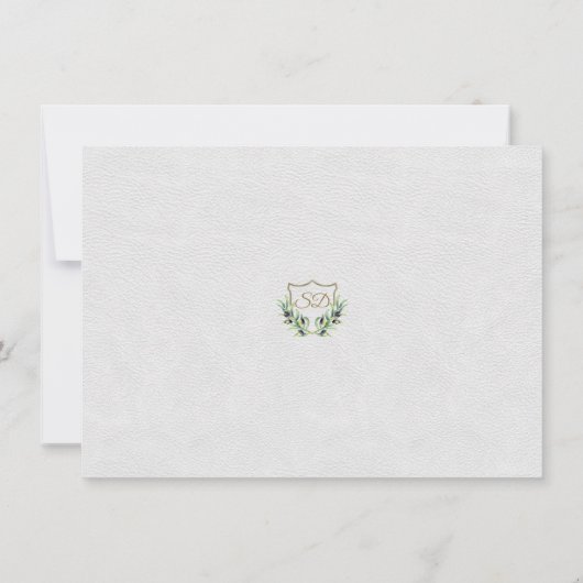 Royal Gold Wappen Lush Greenery Save the Date (Rückseite)