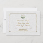Royal Gold Wappen Lush Greenery Save the Date (Vorderseite)