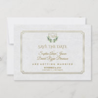 Royal Gold Wappen Lush Greenery Save the Date