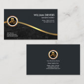 Royal Gold Wave Eleganter Black Grunge Chauffeur Visitenkarte (Vorne/Hinten)