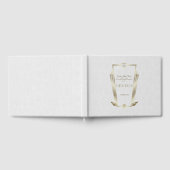 Royal Gold White Art Deco Monogram Wedding Gästebuch (Voll)