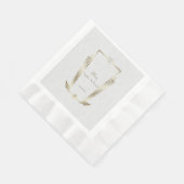 Royal Gold White Art Deco Monogram Wedding Serviette (Ecke)