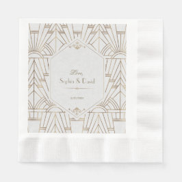 Royal Gold White Great Gatsby 1920er Hochzeit Serviette