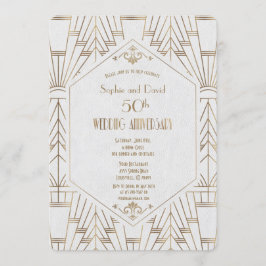 Royal Gold White Great Gatsby Hochzeit Jubiläum Einladung