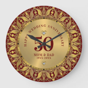Royal Gold Zierrahmen Hochzeitstag Große Wanduhr