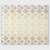 Royal Golden Ornament White Floral Princess Geschenkpapier (Flach)