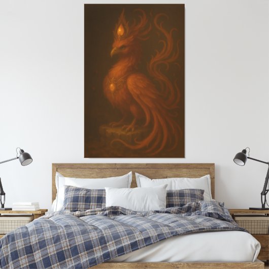 Royal Golden Phoenix – Elite Fine Art Collection Leinwanddruck (Insitu (Schlafzimmer))