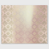 Royal Golden Pink Rose Metallic Geschenkpapier (Flach)