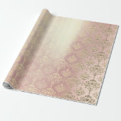 Royal Golden Pink Rose Metallic Geschenkpapier (Ungerollt)
