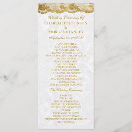 Royal Golden White Lace Wedding Programm