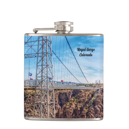 Royal Gorge Bridge Side View Flask Flachmann (Vorderseite)