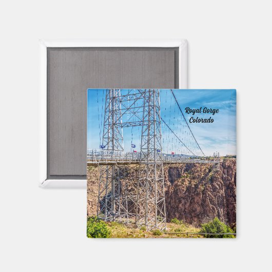 Royal Gorge Bridge Side View Square Magnet (Vorderseite/Rückseite)