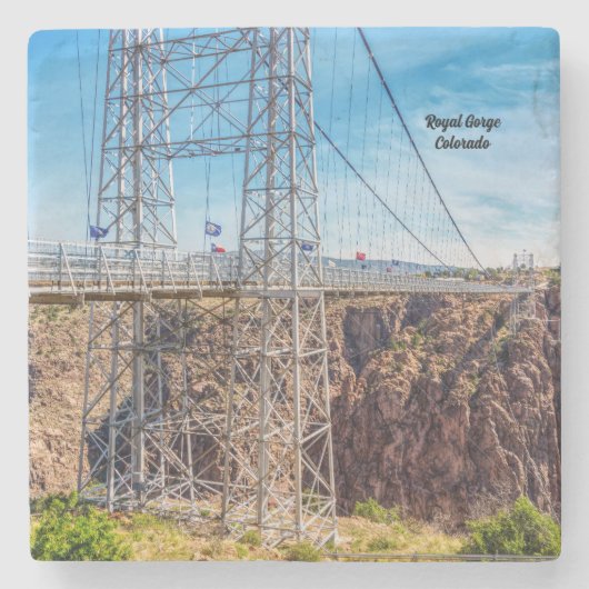 Royal Gorge Bridge Side View Stone Untersetzer (Vorderseite)