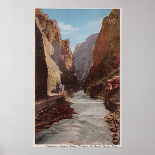 Royal Gorge, CO - Ansicht des Zuges, Fluss Poster (Vorne)
