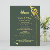 Royal Green Eleganto Botanical Modern Wedding Programm (Stehend Vorderseite)