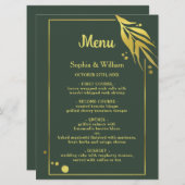 Royal Green Eleganto Botanical Modern Wedding Programm (Vorne/Hinten)