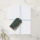 Royal Green Pastel Wildblume Modern Boho Wedding Geschenkanhänger (Mit Garn)