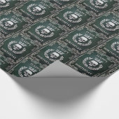 Royal Green & Silver King of the Dead Birthday Geschenkpapier (Ecke)