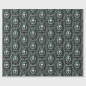 Royal Green & Silver King of the Dead Birthday Geschenkpapier (Flach)