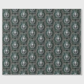 Royal Green & Silver King of the Dead Christmas Geschenkpapier (Flach)
