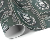 Royal Green & Silver King of the Dead Christmas Geschenkpapier (Rolleneckpunkt)