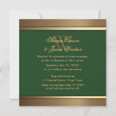 Royal Green und Gold Mandala Lace Wedding Einladung (Rückseite)