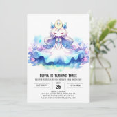 Royal Happy Princess Birthday Einladung (Stehend Vorderseite)