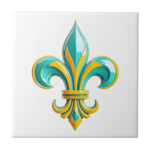 Royal Harmony - Lilie Keramik Tile Fliese (Vorderseite)