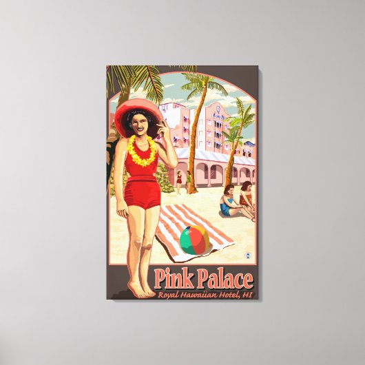 Royal Hawaiian Hotel in Hawaii Leinwanddruck (Vorderseite)