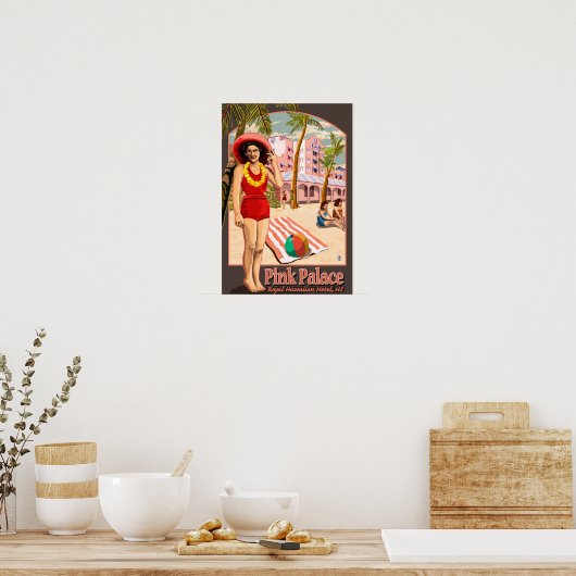 Royal Hawaiian Hotel in Hawaii Poster (Küche)