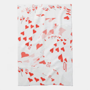 Royal Heart Flush Poker Cards Kartenmaterial, Geschirrtuch