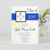 Royal High School Abschluss Einladung in Blue (Stehend Vorderseite)