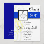 Royal High School Abschluss Einladung in Blue (Vorne/Hinten)