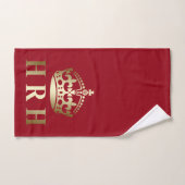 Royal Highness Crown Gold und Red HRH Badhandtuch Set (Handtuch)
