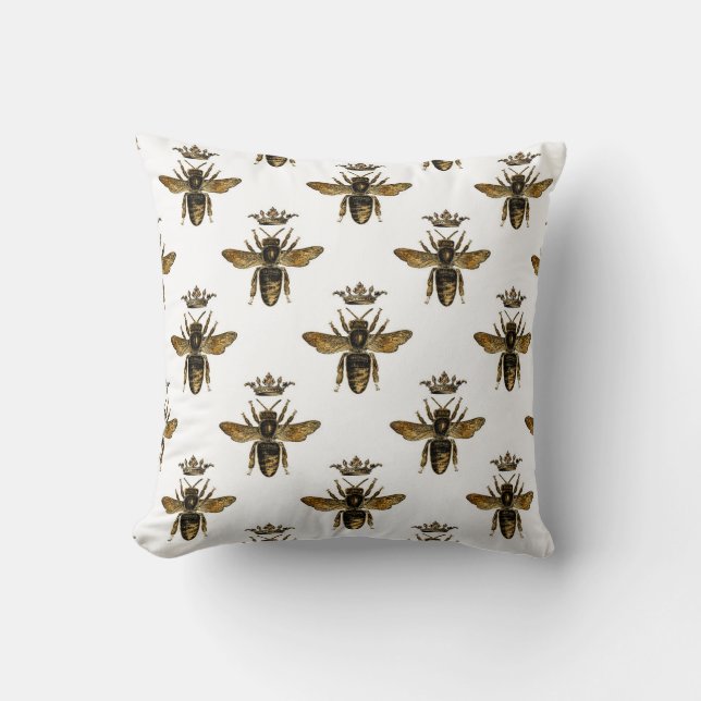 Royal Honey Bee Throw Kissen (Vorderseite)