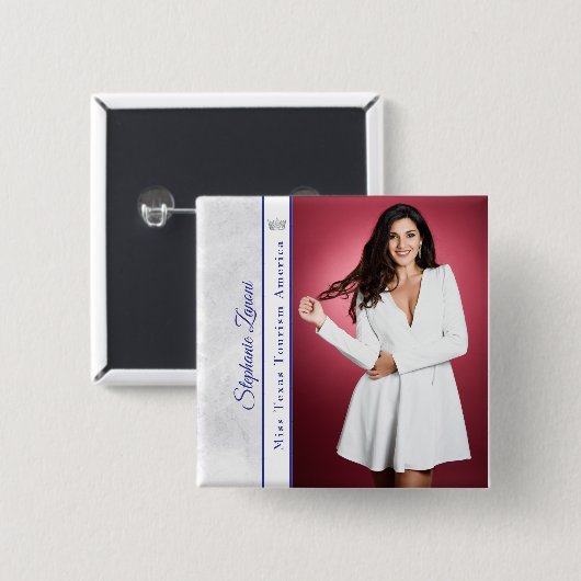 Royal Ice Pageant Sash Button Pin (Vorne & Hinten)