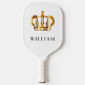 Royal Imitate Gold Crown White - Kundenname Pickleball Schläger (Rückseite)