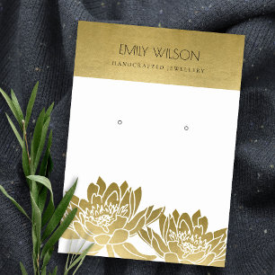 ROYAL IMITATS GOLD LOTUS BLUME EARRING DISPLAY VISITENKARTE