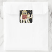 ROYAL INDIAN ELEPHANT RIDE ZARI ART QUADRATISCHER AUFKLEBER (Tasche)