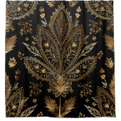 Royal Indian Luxury Black & Gold Duschvorhang (Vorderseite)