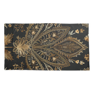 Royal Indian Luxury Black & Gold Kissenbezug