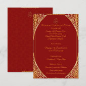 | Royal Indian Marriage Information Einleger Begleitkarte (Vorne/Hinten)