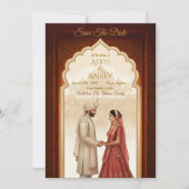 Royal Indian Palace Wedding Save the Date Einladung (Vorderseite)