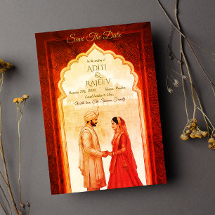 Royal Indian Palace Wedding Save the Date Einladung