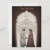 Royal Indian Palace Wedding Save the Date QR Code Einladung (Vorderseite)
