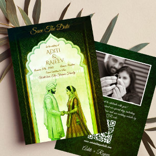 Royal Indian Palace Wedding Save the Date QR Code Einladung