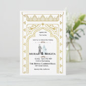 Royal Indian Wedding Invitation – Gold Design Einladung (Stehend Vorderseite)