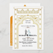 Royal Indian Wedding Invitation – Gold Design Einladung (Vorne/Hinten)