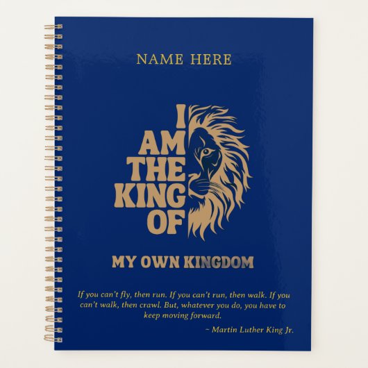 Royal Inspired I Am The King Of My Kingdom Navy Planer (Vorderseite)